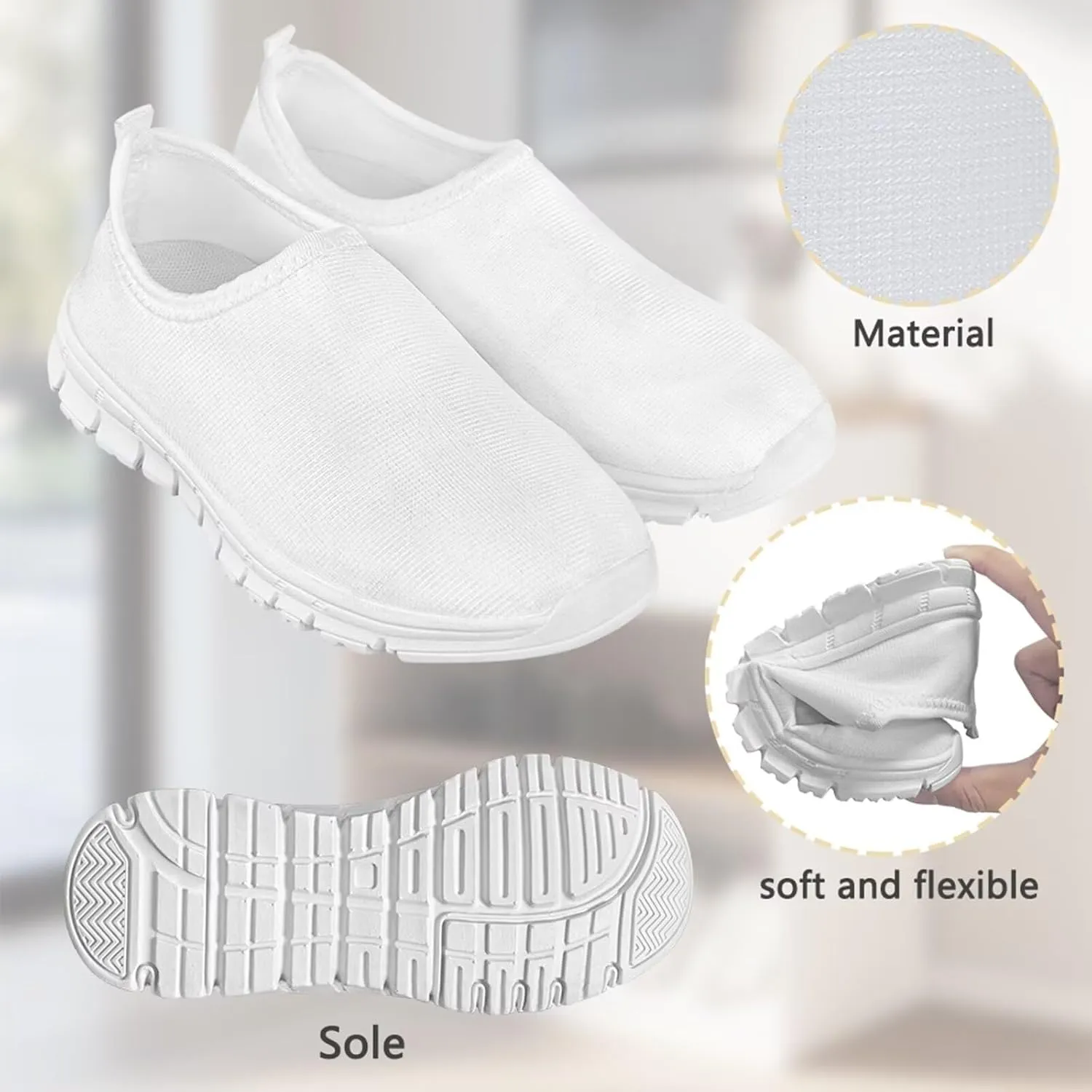 Girls Slip On Shoes Breathable Teen Girl Tennis Shoes for Outdoor Activities