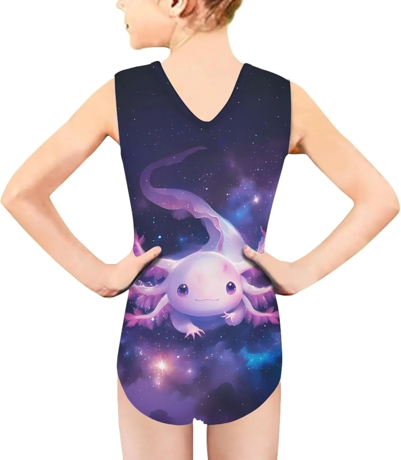 Girls Swimsuits Size 3-14 Kids Summer Sleeveless One Piece Bathing Suit Beach V-Neck