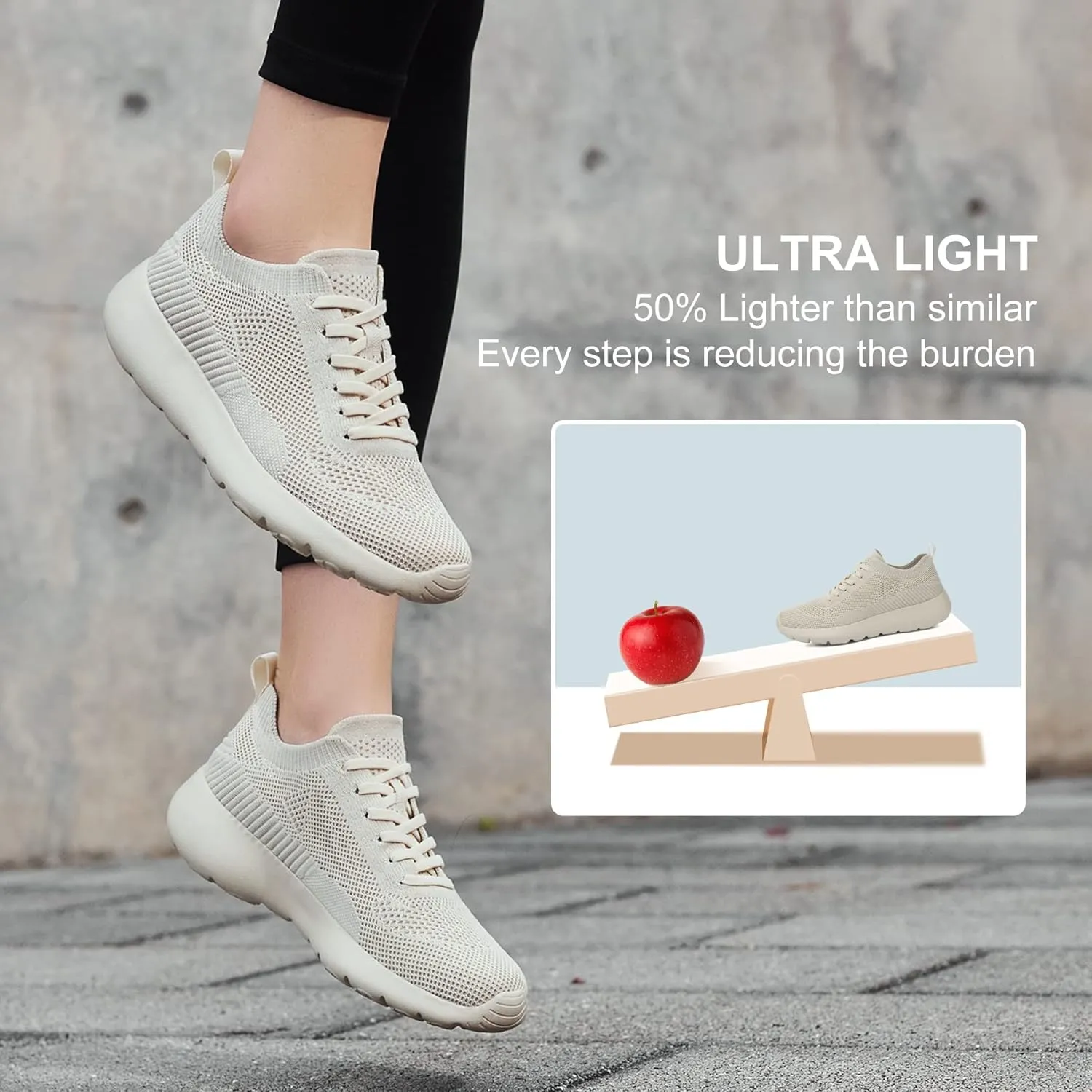 Grand Attack Walking Tennis Shoes for Women-Non Slip On Breathable Mesh Sneakers,Comfort&Lightweight Soft Sole