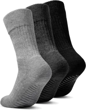 Gripjoy Non-Binding Diabetic Socks with Grippers - Loose Fitting & Stretchy - Unisex - 3 pairs
