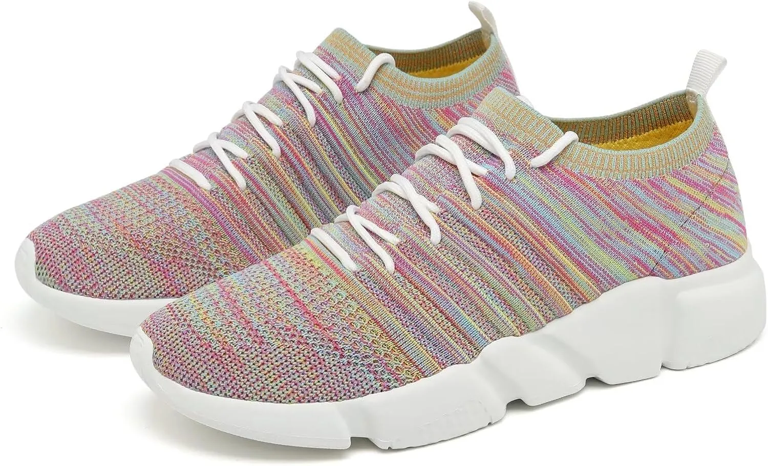 GSLMOLN Mens Womens Fashion Sneakers Unisex Slip on Ultra-Sock Knit Soft Sole Breathable Lightweight Casual Walking Shoes
