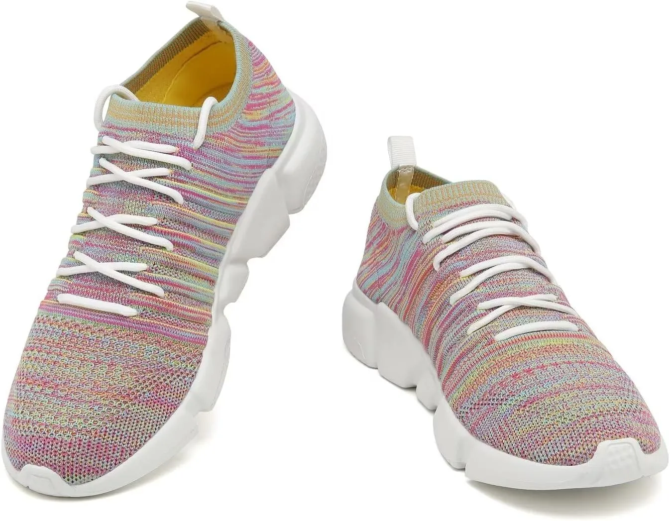 GSLMOLN Mens Womens Fashion Sneakers Unisex Slip on Ultra-Sock Knit Soft Sole Breathable Lightweight Casual Walking Shoes