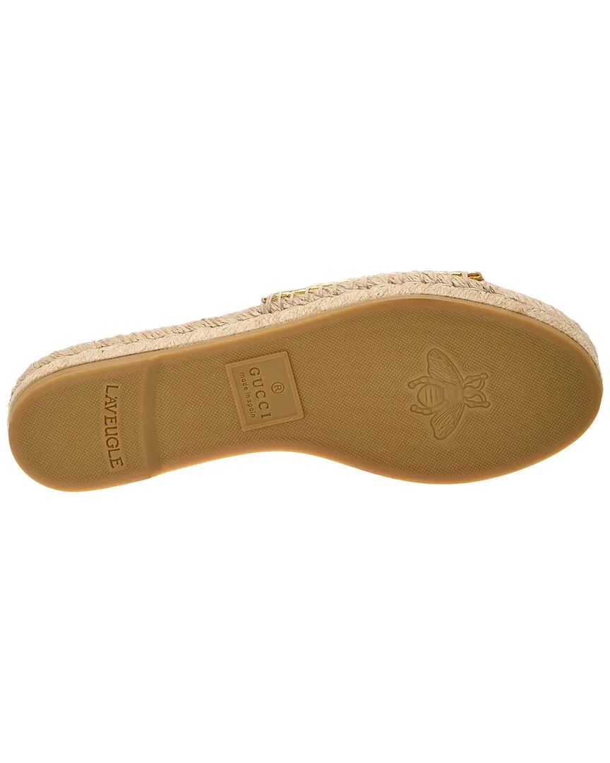 Gucci GG Leather Espadrille Sandal
