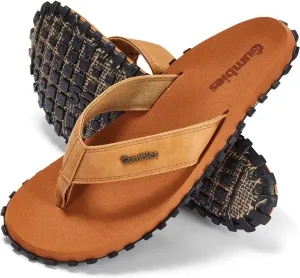 Gumbies Vegovert Unisex Flip-Flop, with Supersoft Brush EVA Footbed, Soft Cotton Backed Faux Leather Strap & Recycled Rubber Sole - Comfort Guaranteed