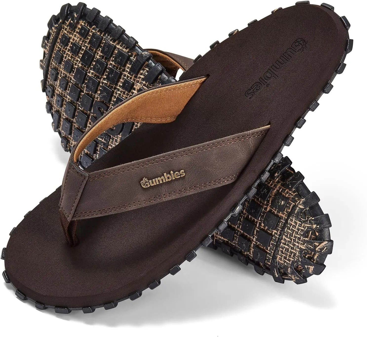 Gumbies Vegovert Unisex Flip-Flop, with Supersoft Brush EVA Footbed, Soft Cotton Backed Faux Leather Strap & Recycled Rubber Sole - Comfort Guaranteed