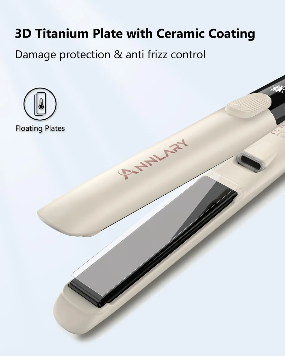 Hair Straightener, 1 Inch Flat Iron Straightener and Curler 2 in 1, Titanium Ceramic Ionic Dual Voltage Straightener with Anti-Iron Silicone for Less Frizz, Shinier & Smoother Hair