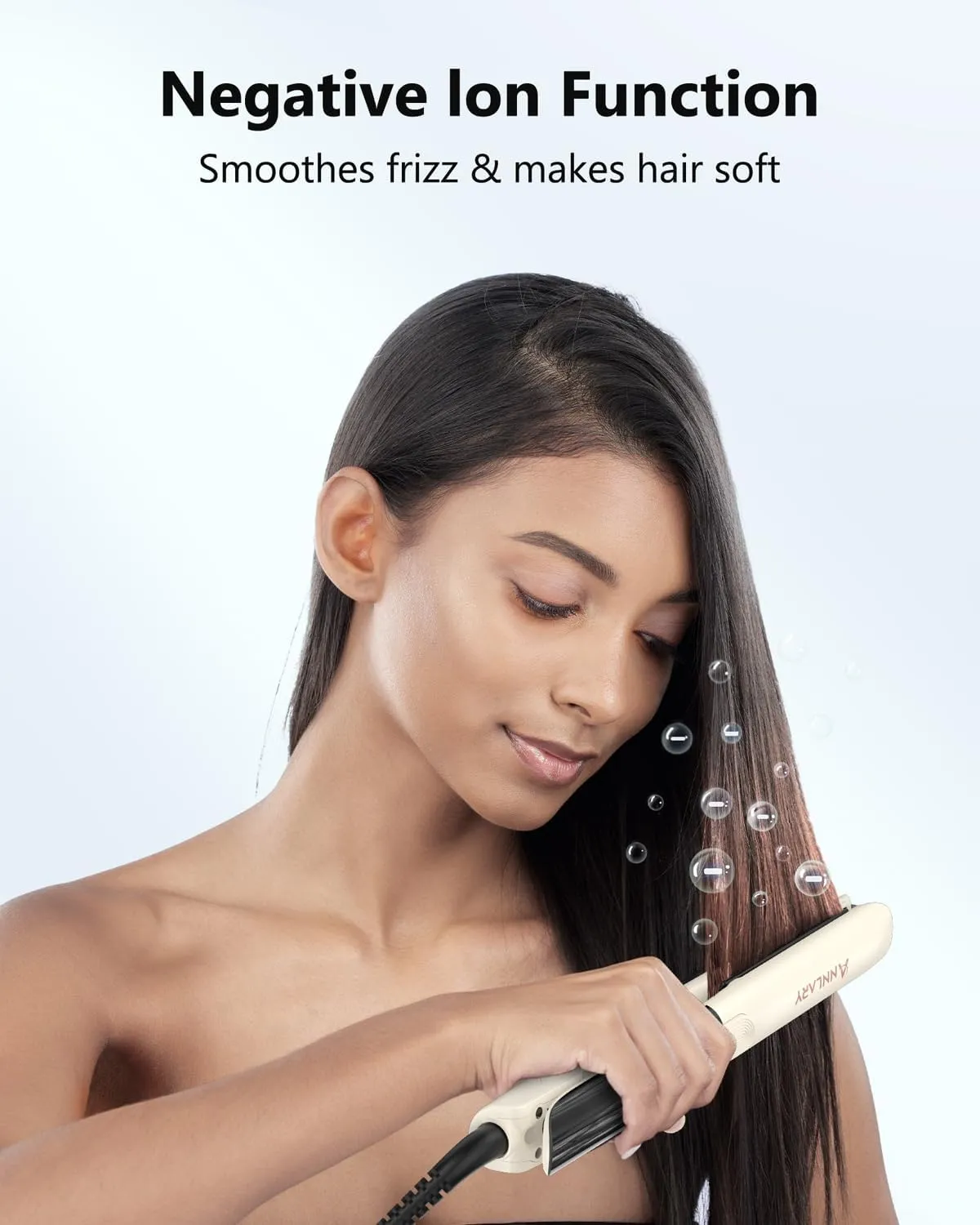 Hair Straightener, 1 Inch Flat Iron Straightener and Curler 2 in 1, Titanium Ceramic Ionic Dual Voltage Straightener with Anti-Iron Silicone for Less Frizz, Shinier & Smoother Hair
