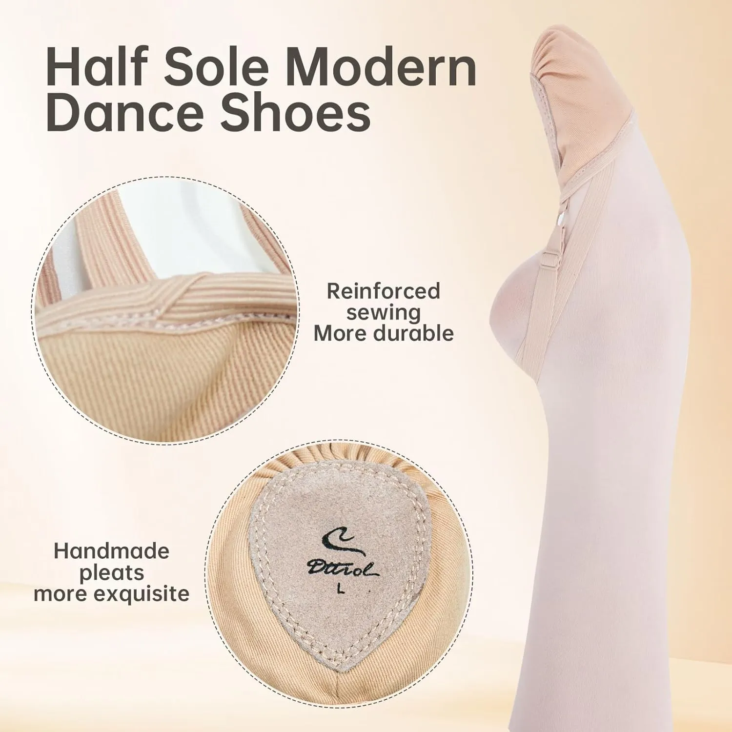 Half Soles Dance Shoes for Women Girls Men Lyrical Pirouette Ballet Canvas Shoes Turners Dance Shoes for Contemporary (Girls/Boys/Men/Adult)
