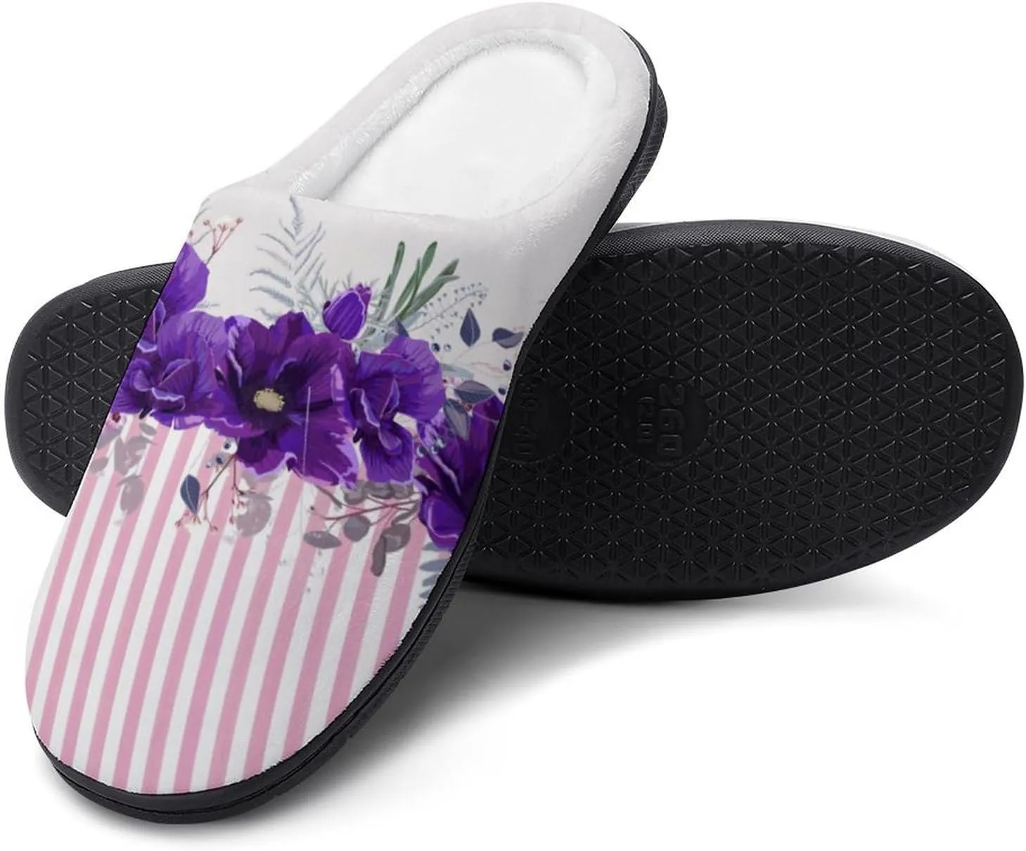 Halloween Slippers For Women Warm Cotton House Slippers Hard Sole Comfy Clog Slippers Slip-On Shoes Indoor Outdoor