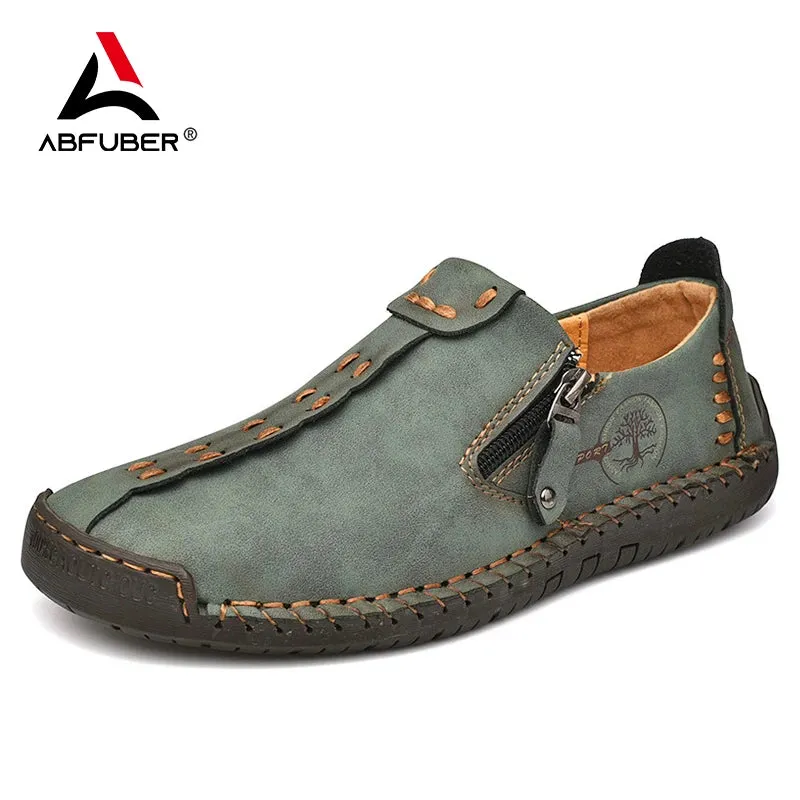 Handmade Leather Slip-On Loafers for Men - Breathable Flats