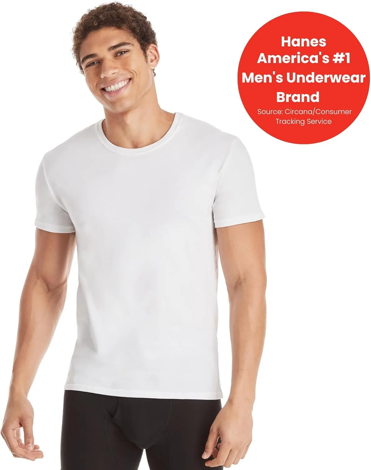 Hanes Men's Ultimate Comfort Fit Undershirt,Crewneck Stretch-cotton T-Shirt, 4-pack