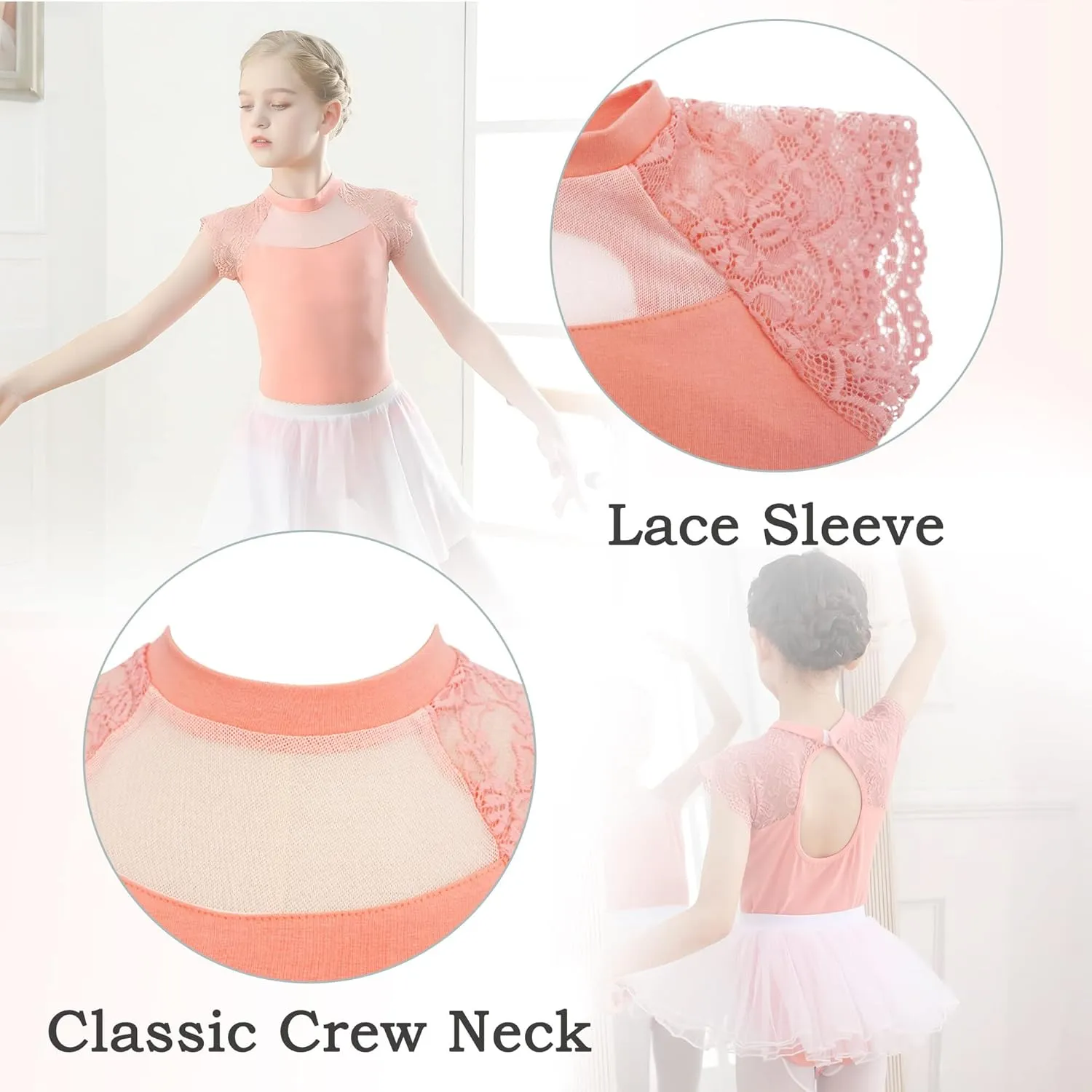 Happy Cherry Girls Ballet Tutu Leotards with Removable Tutu Skirt Ballerina Outfit Gymnastics Dancewear