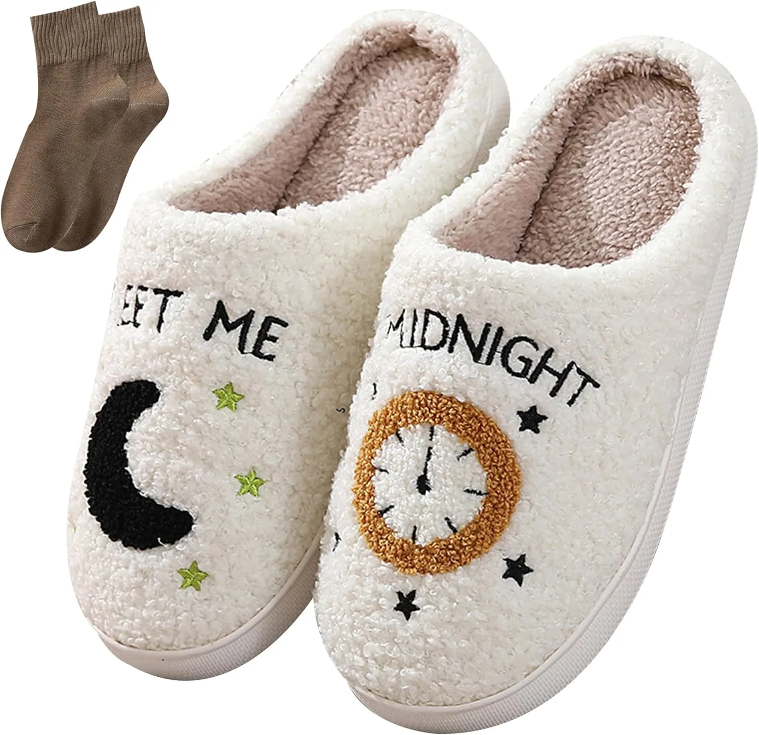Happy Face Slippers for Women Men,Retro Soft Cozy Comfy Plush Lightweight House Slippers Slip-on Indoor Outdoor Slippers,Slip on Anti-Skid Sole
