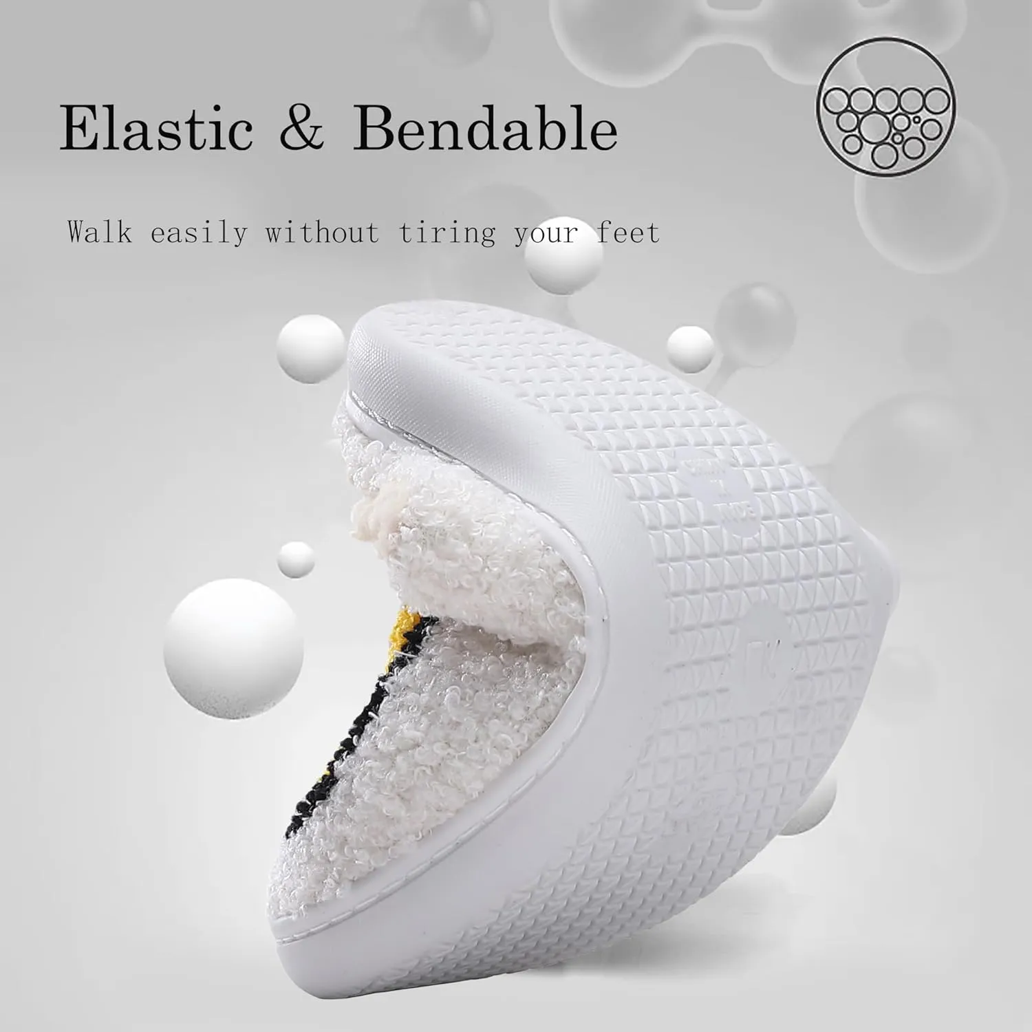 Happy Face Slippers for Women Soft Plush Lightweight Slip-On Slippers House Slippers for Indoor