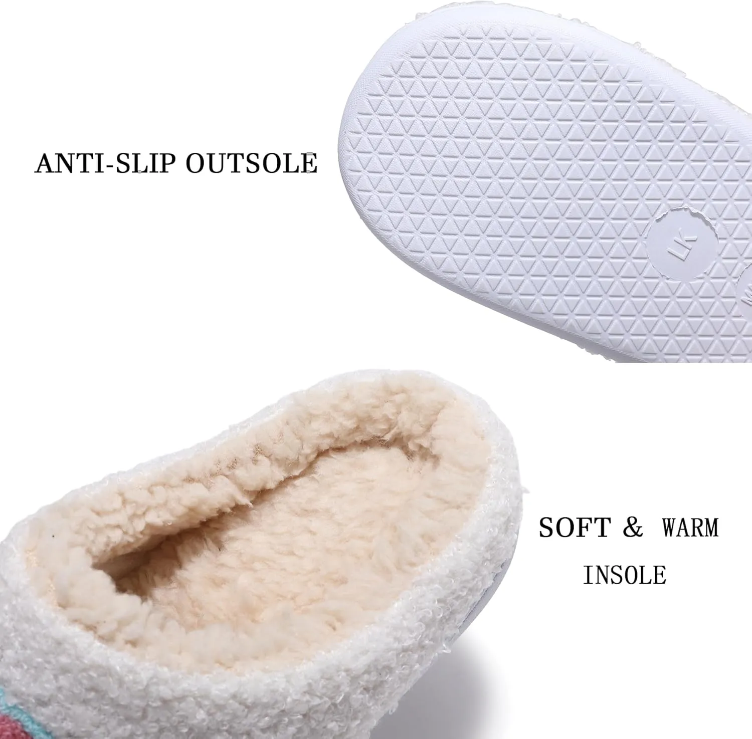 Happy Face Slippers for Women Soft Plush Lightweight Slip-On Slippers House Slippers for Indoor