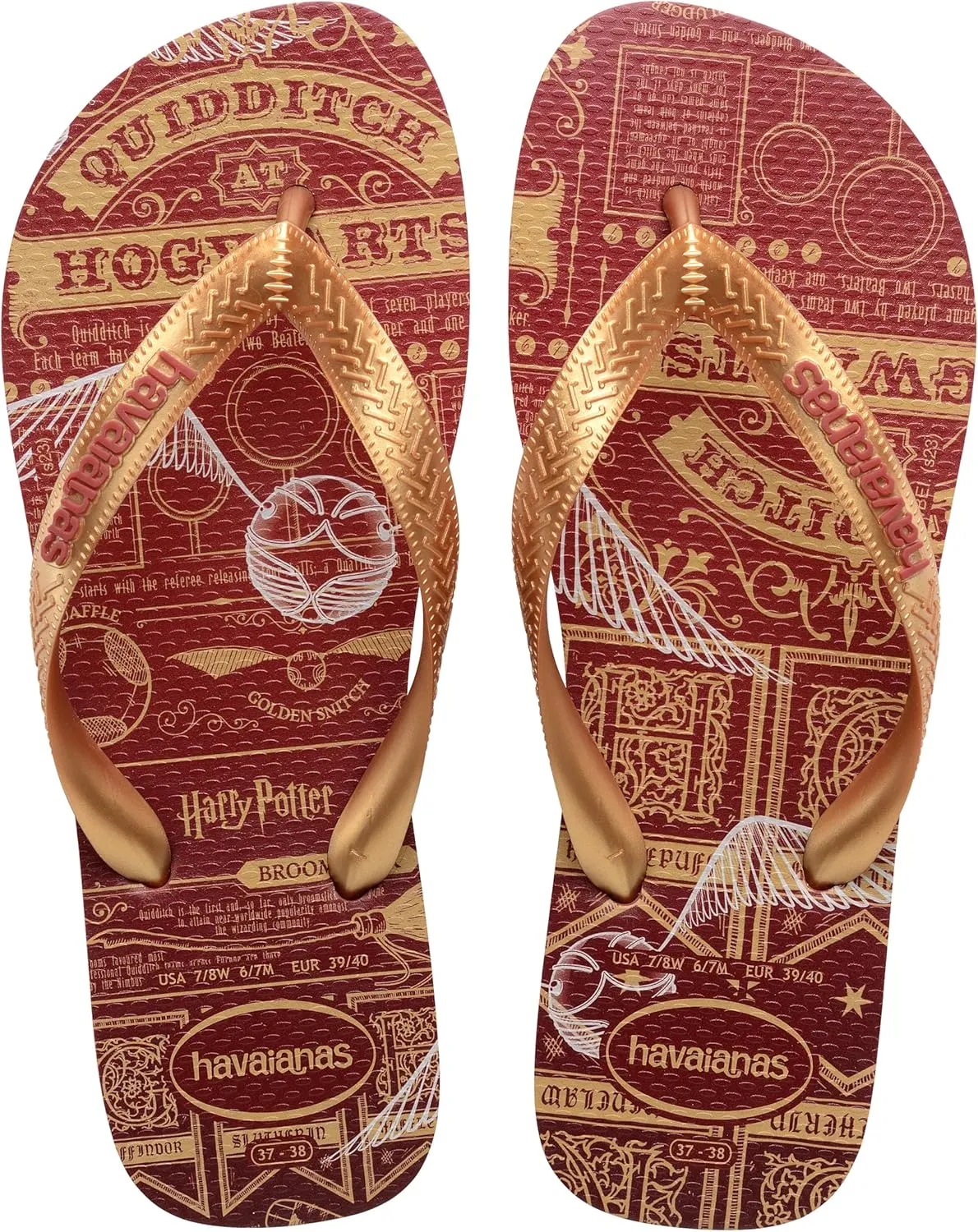 Havaianas - Harry Potter Unisex Adult Comfortable Durable Lightweight Flip Flops with Iconic Elements on Sole