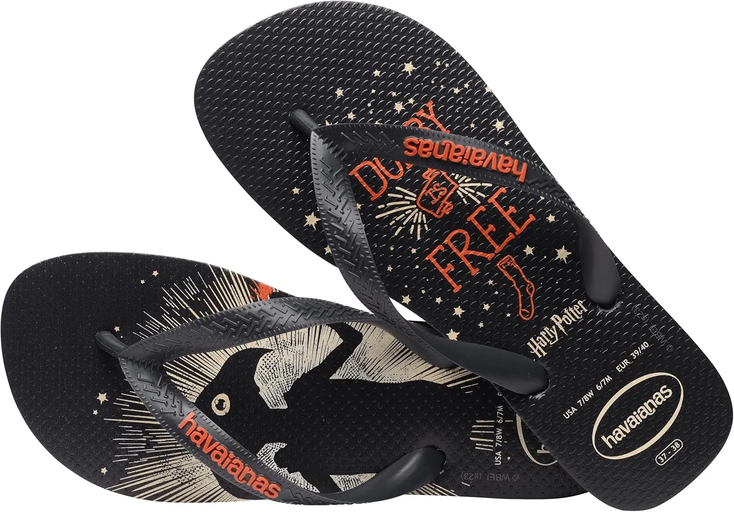 Havaianas - Harry Potter Unisex Adult Comfortable Durable Lightweight Flip Flops with Iconic Elements on Sole