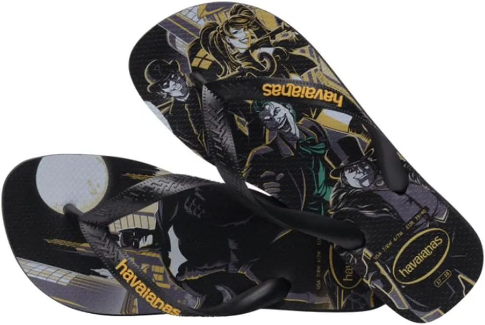 Havaianas - Top Heróis DC Comfortable, Robust and Lightweight Flip Flops with Hero and Villain Soles, Unisex Adult