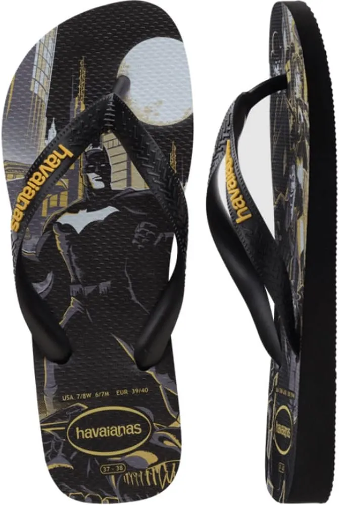 Havaianas - Top Heróis DC Comfortable, Robust and Lightweight Flip Flops with Hero and Villain Soles, Unisex Adult
