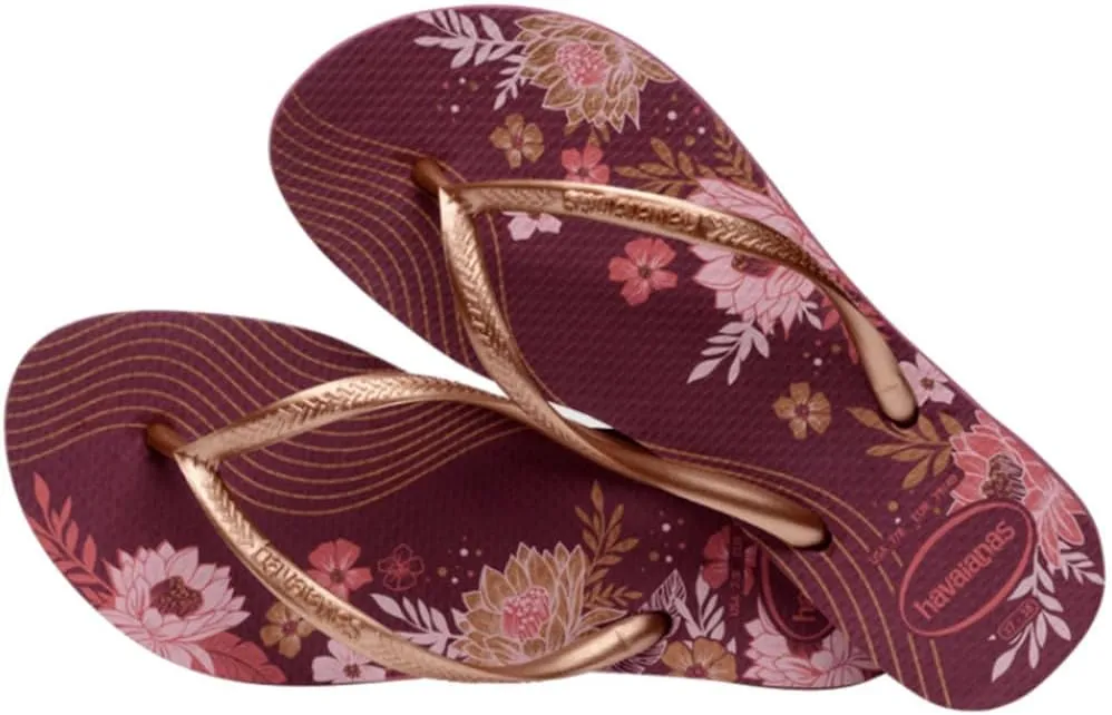 Havaianas Women's Slim Organic Flip Flop Sandals, Floral Design