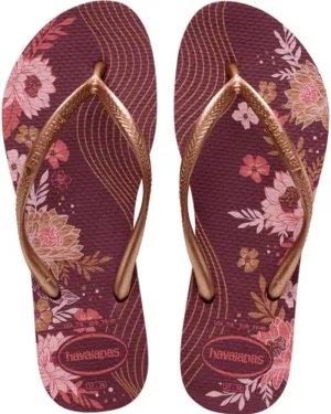 Havaianas Women's Slim Organic Flip Flop Sandals, Floral Design