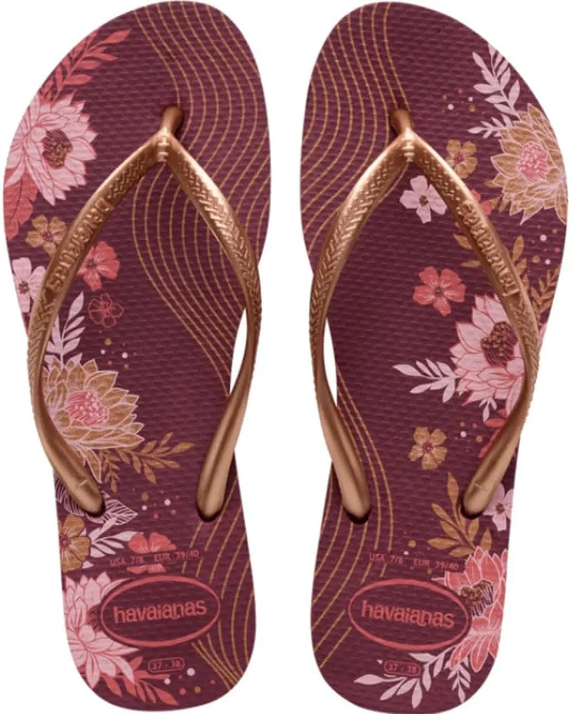 Havaianas Women's Slim Organic Flip Flop Sandals, Floral Design