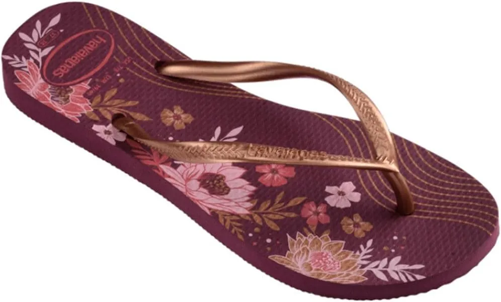 Havaianas Women's Slim Organic Flip Flop Sandals, Floral Design
