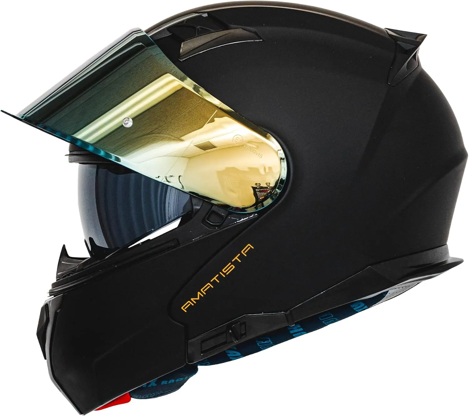 HAX Amatista Modular Flip-Up Dual Visor Motorcycle Helmet - DOT/ECE Approved, Lightweight, Comfortable, and Stylish Helmet for Men and Women (Matte Black S)