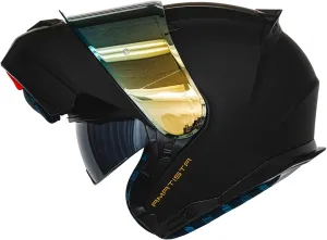 HAX Amatista Modular Flip-Up Dual Visor Motorcycle Helmet - DOT/ECE Approved, Lightweight, Comfortable, and Stylish Helmet for Men and Women (Matte Black S)
