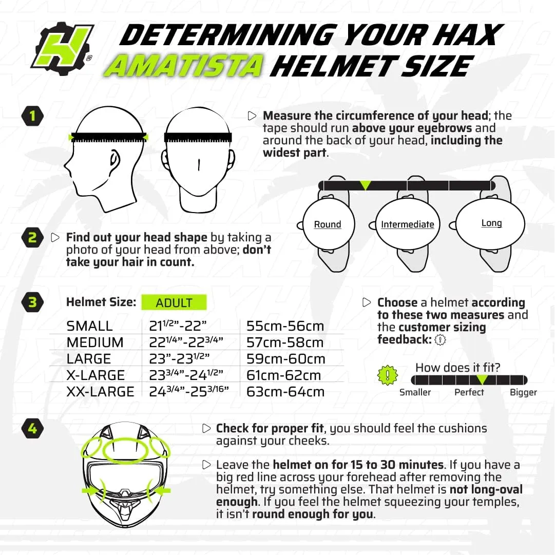 HAX Amatista Modular Flip-Up Dual Visor Motorcycle Helmet - DOT/ECE Approved, Lightweight, Comfortable, and Stylish Helmet for Men and Women (Matte Black S)
