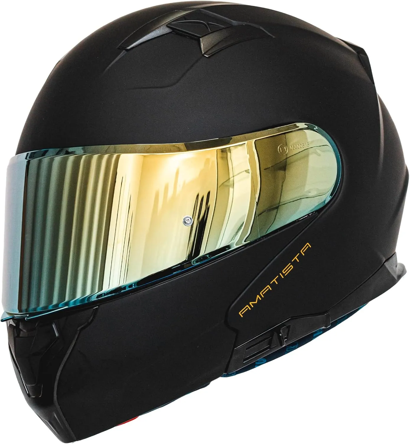 HAX Amatista Modular Flip-Up Dual Visor Motorcycle Helmet - DOT/ECE Approved, Lightweight, Comfortable, and Stylish Helmet for Men and Women (Matte Black S)