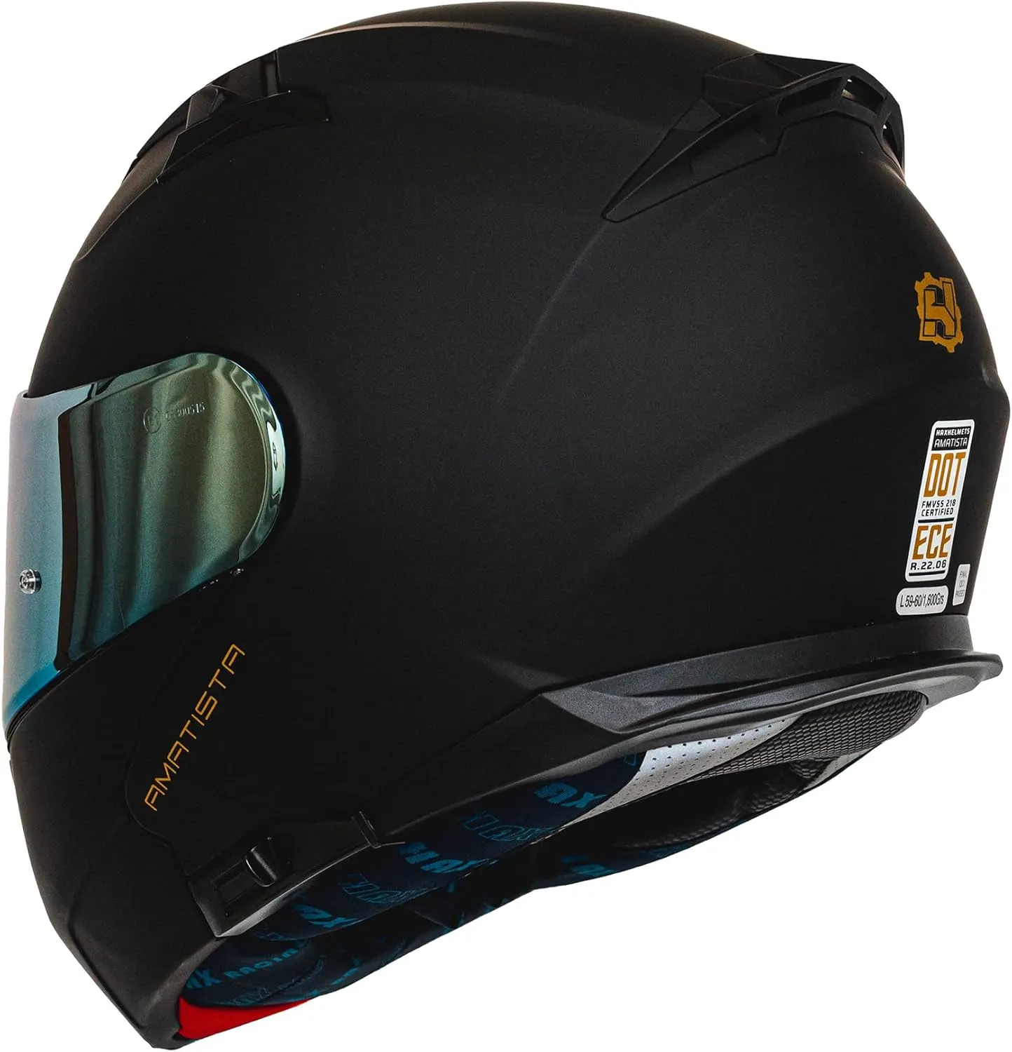 HAX Amatista Modular Flip-Up Dual Visor Motorcycle Helmet - DOT/ECE Approved, Lightweight, Comfortable, and Stylish Helmet for Men and Women (Matte Black S)