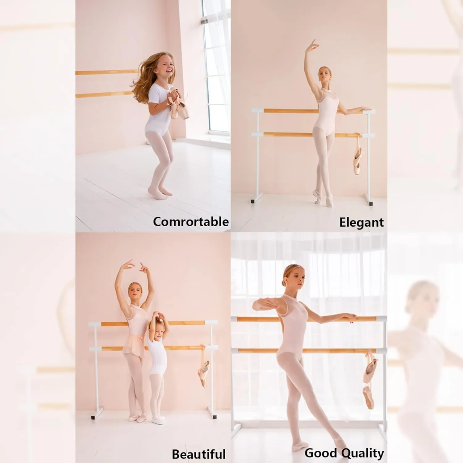 HETH Ballet Tights for Girls - Ultra Soft Dance Tights Convertible Tight