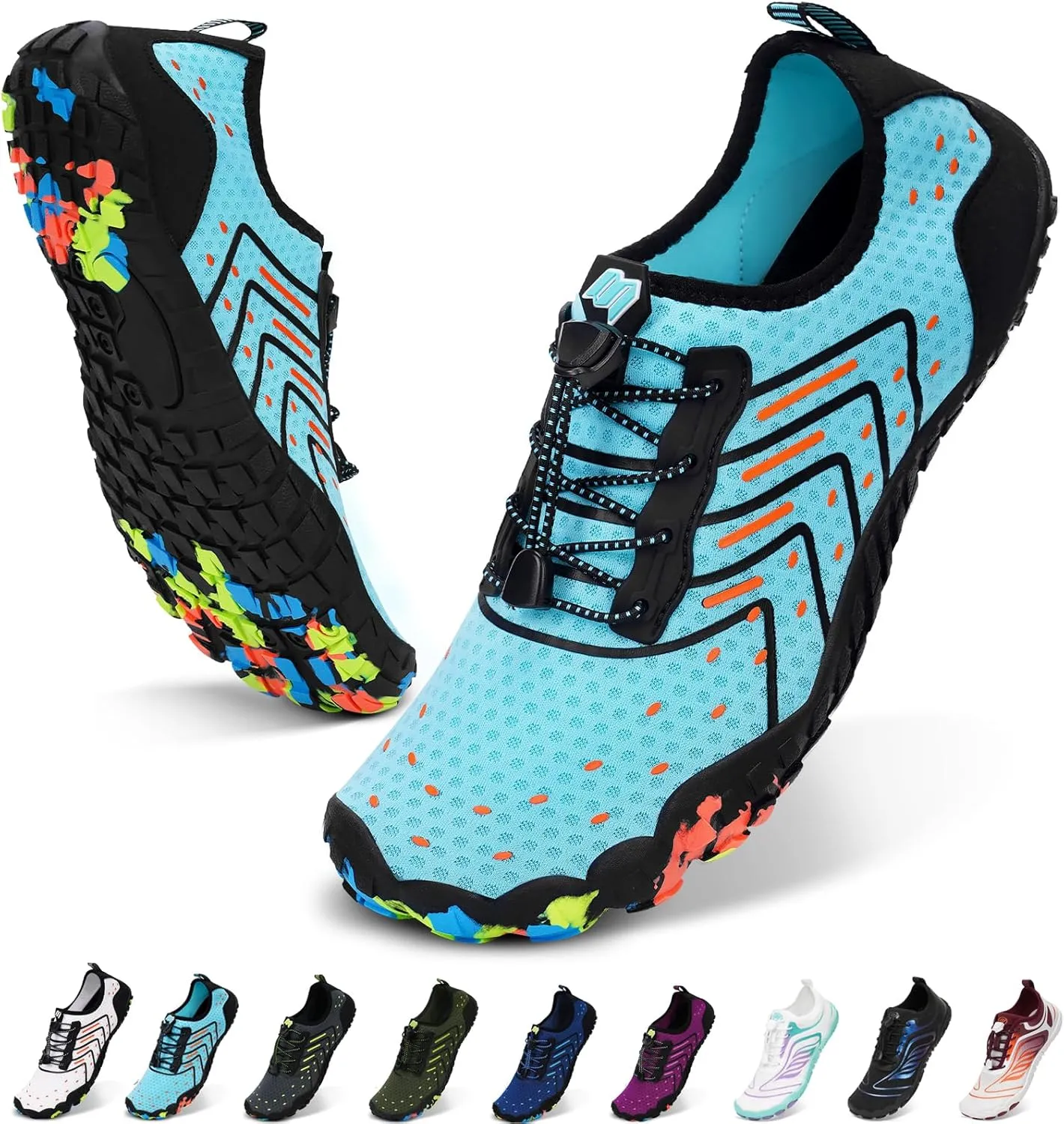 Hike Barefoot Water Shoes Women Men Footwear Wide Toe Quick-Dry Pro Barefoot Swim Beach Breathable Grounding Shoes Non-Slip Aqua Socks Shoe for Pool Walking Kayaking Hiking Surfing
