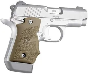 Hogue 39083 Kimber Micro 9 Ambi Safety Rubber Grip with Finger Grooves Flat Dark Earth Gun Grips, One Size , black