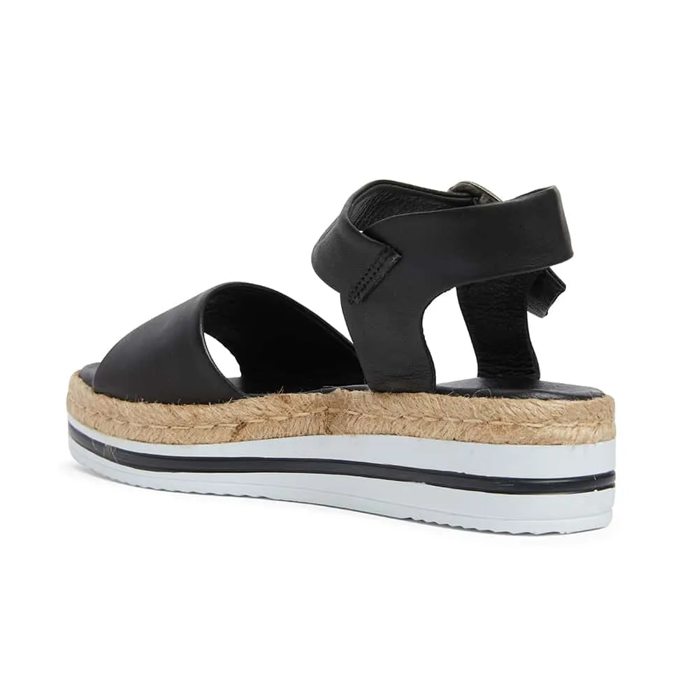 Holiday Espadrille in Black Leather