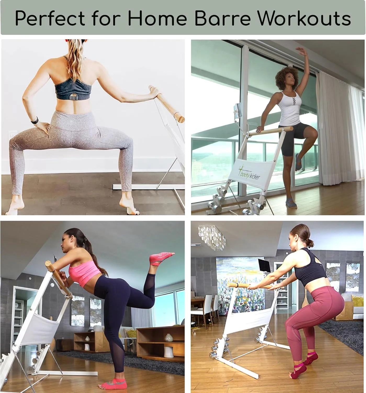 Home Fitness Exercise Equipment for Barre, Ballet, Abs, Arms, Strength & Cardio - Freestanding Strong Stable Design for Pushing & Pulling Excercises