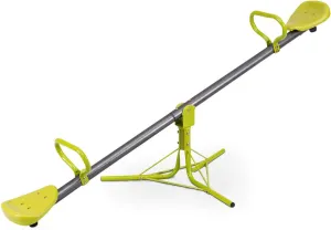 HONEY JOY Kids Seesaw Teeter Totter, 2-Person Heavy Duty Metal Playground Equipment for Backyard, 360 Degree Rotation Fun for Toddlers Boys Girls Age 3-8, Teeter Totter for Kids Outdoor(Metal Green)