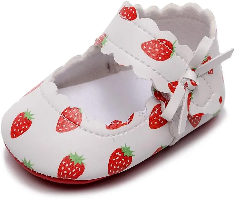HONGTEYA Baby Girls Ballet Dress Shoes - Mary Jane Soft Sole Sidebow Toddler Moccasins
