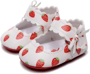 HONGTEYA Baby Girls Ballet Dress Shoes - Mary Jane Soft Sole Sidebow Toddler Moccasins