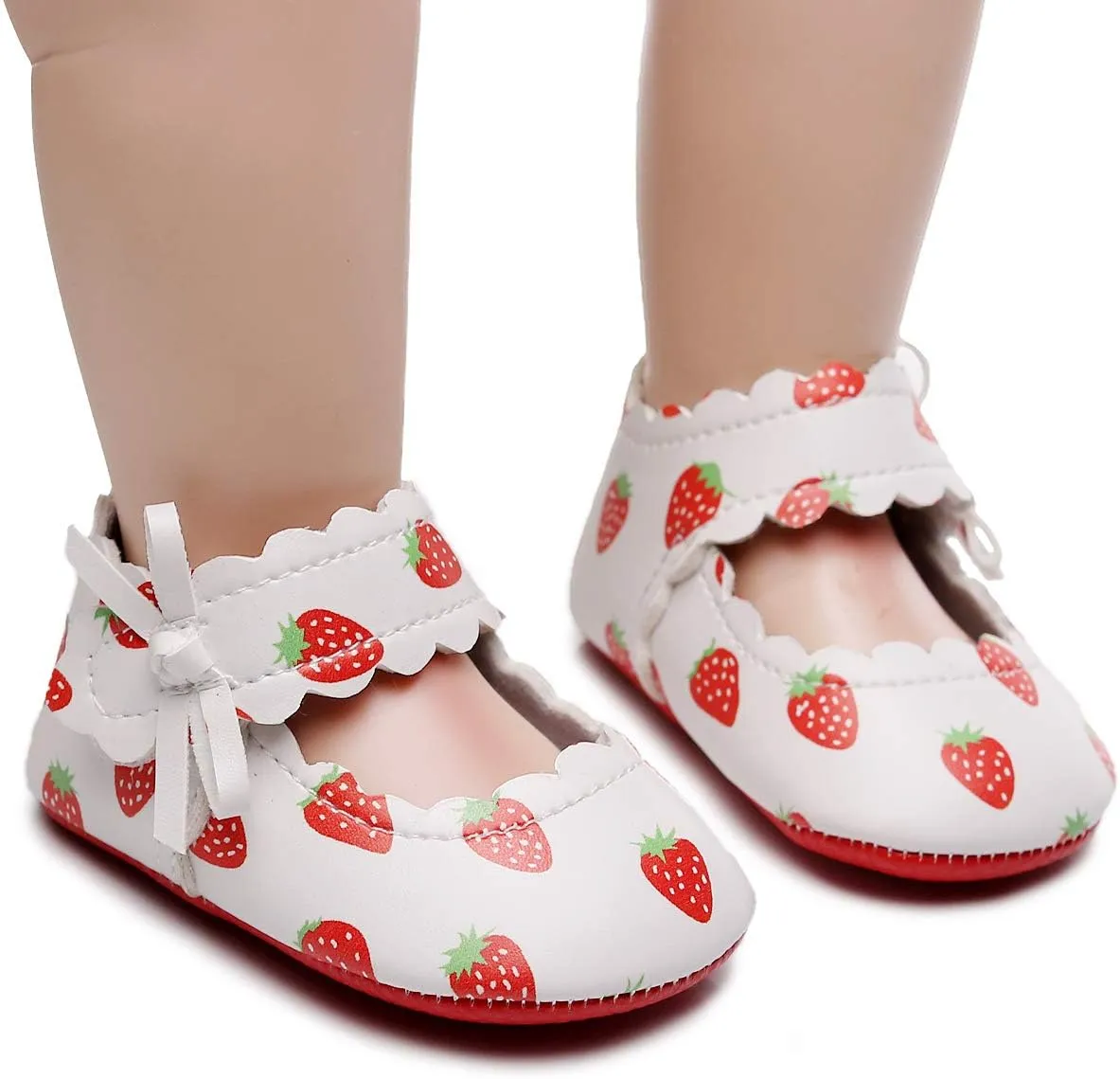 HONGTEYA Baby Girls Ballet Dress Shoes - Mary Jane Soft Sole Sidebow Toddler Moccasins