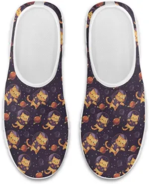 Howilath Cat Print Women's Loafers & Slip-on Running Sneakers Breathable Anti-Skid Hands Free Shoes