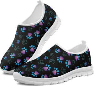 Howilath Dog Paw Print Slip on Loafers for Women Anti-Skid Running Sneakers Breathable Casual Shoes