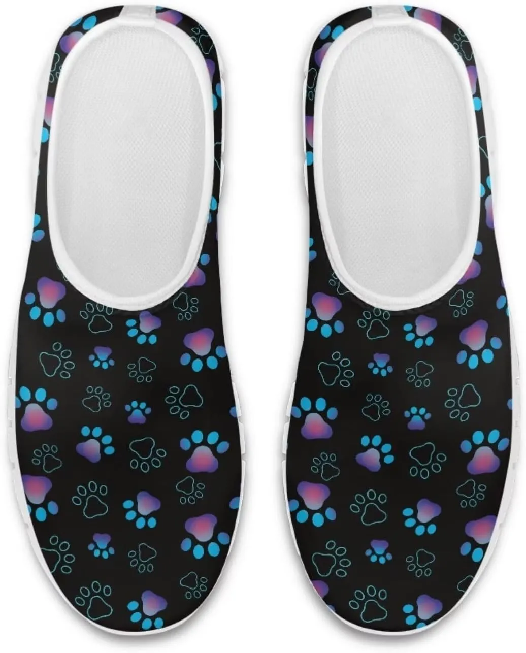 Howilath Dog Paw Print Slip on Loafers for Women Anti-Skid Running Sneakers Breathable Casual Shoes