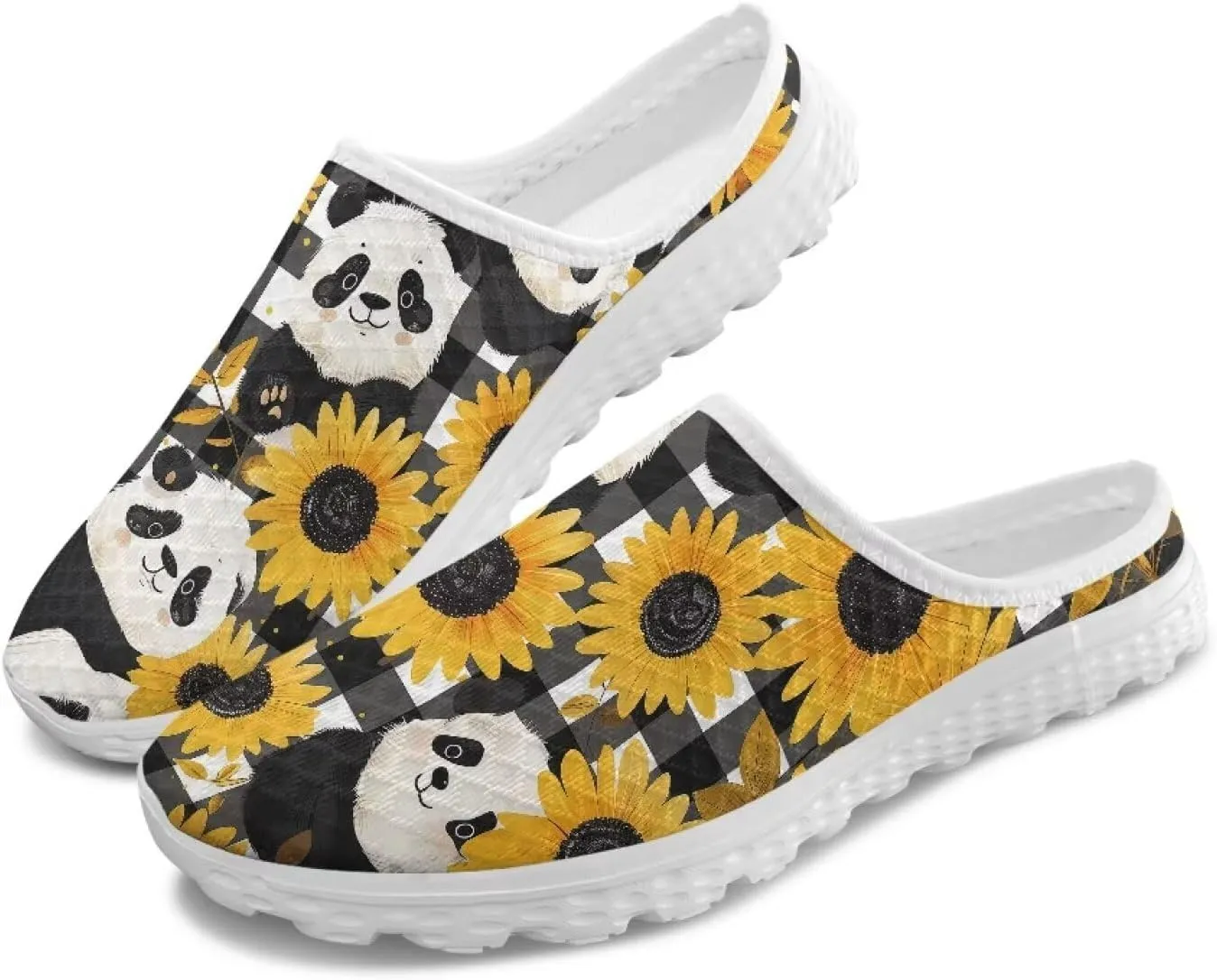 Howilath Womens Garden Shoes Clogs Soft Mules Non-Slip Garden Work Shoes with Arch Support EVA Flat Sandals for Casual
