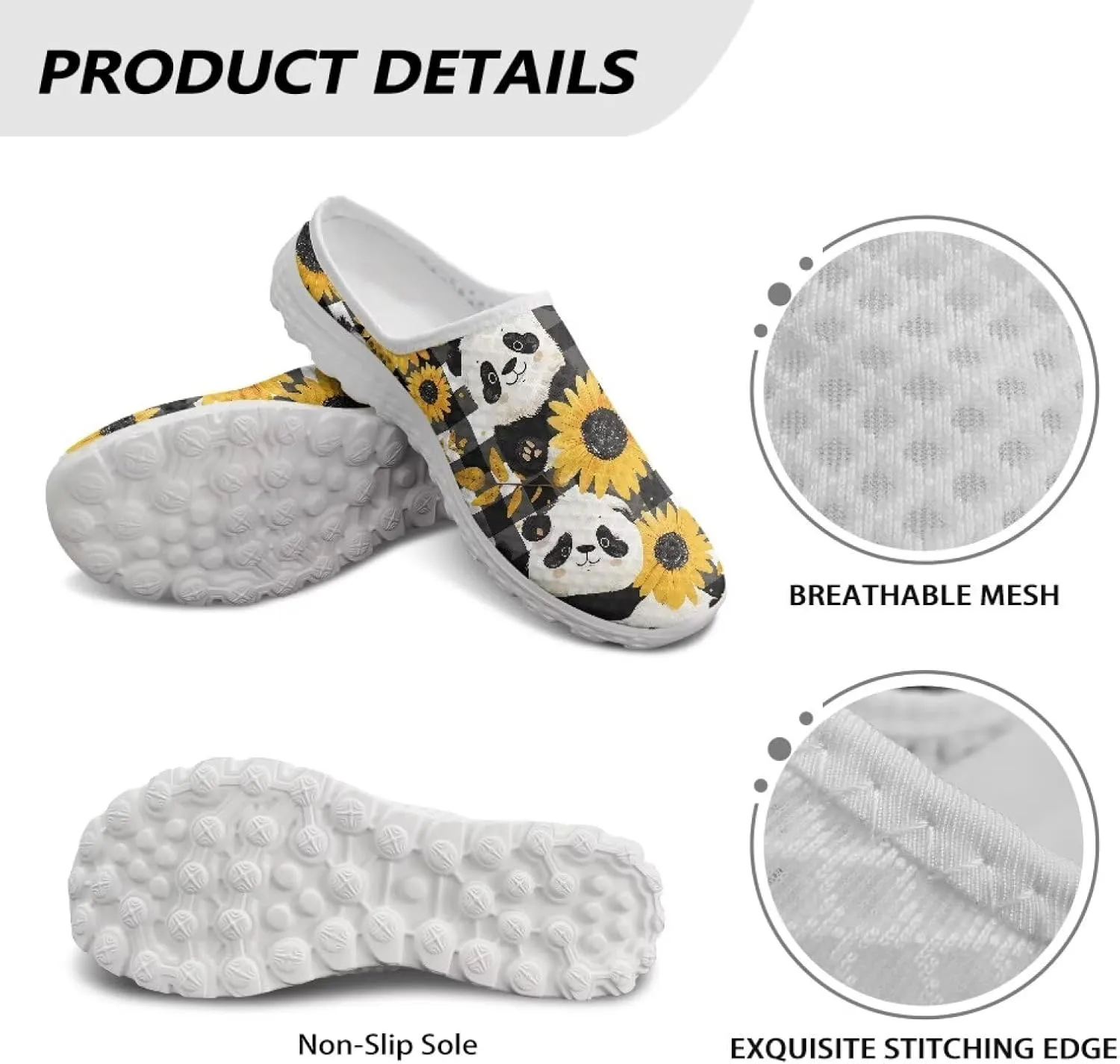Howilath Womens Garden Shoes Clogs Soft Mules Non-Slip Garden Work Shoes with Arch Support EVA Flat Sandals for Casual