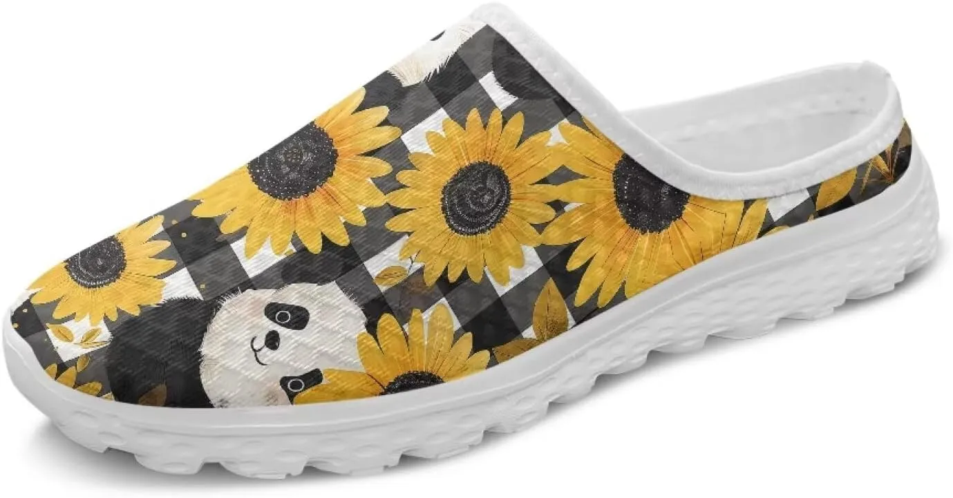 Howilath Womens Garden Shoes Clogs Soft Mules Non-Slip Garden Work Shoes with Arch Support EVA Flat Sandals for Casual