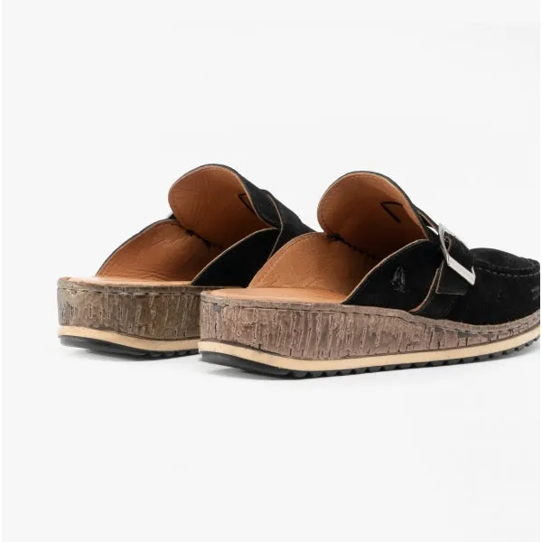 Hush Puppies SORCHA MULE Womens Leather Sandals Black Suede