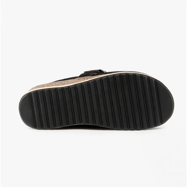 Hush Puppies SORCHA MULE Womens Leather Sandals Black Suede