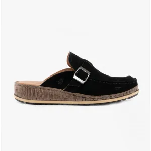 Hush Puppies SORCHA MULE Womens Leather Sandals Black Suede